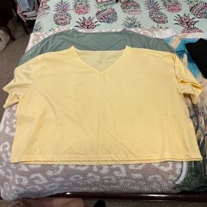 2 shein tops short sleeve crop